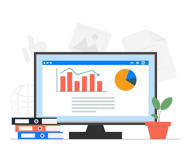 Vecteur surveiller le concept de statistiques