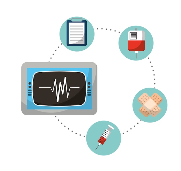 Surveiller Les Icônes Médicales De Cardiologie Taux