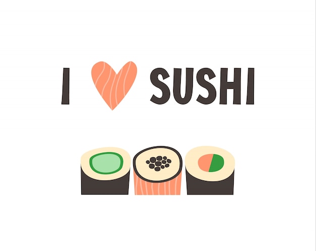 Sushi. Illustration Vectorielle De Sushi Alimentaire Japonaise.