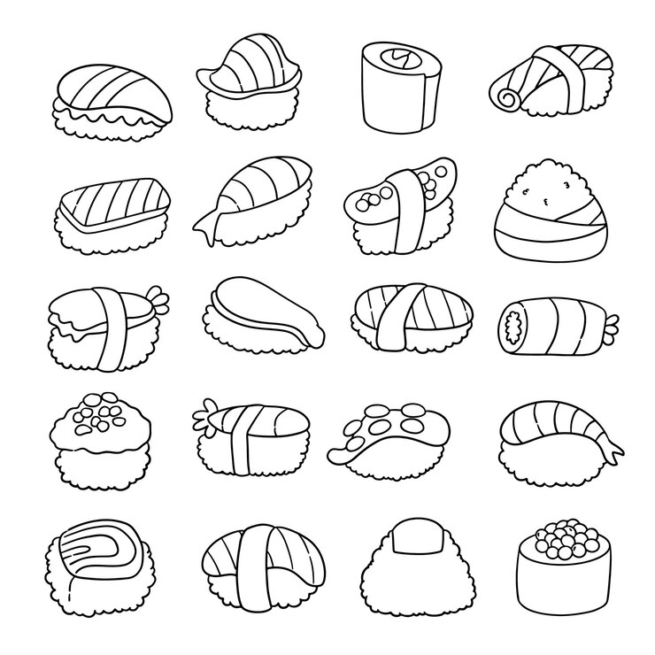 Vecteur sushi nourriture japonaise