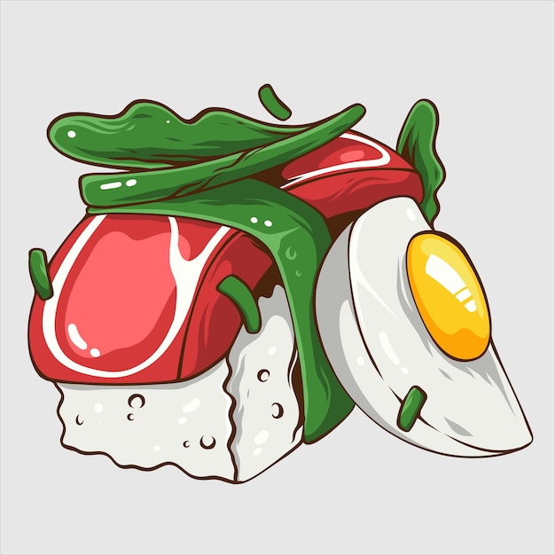 Sushi, à, Oeuf, Illustration