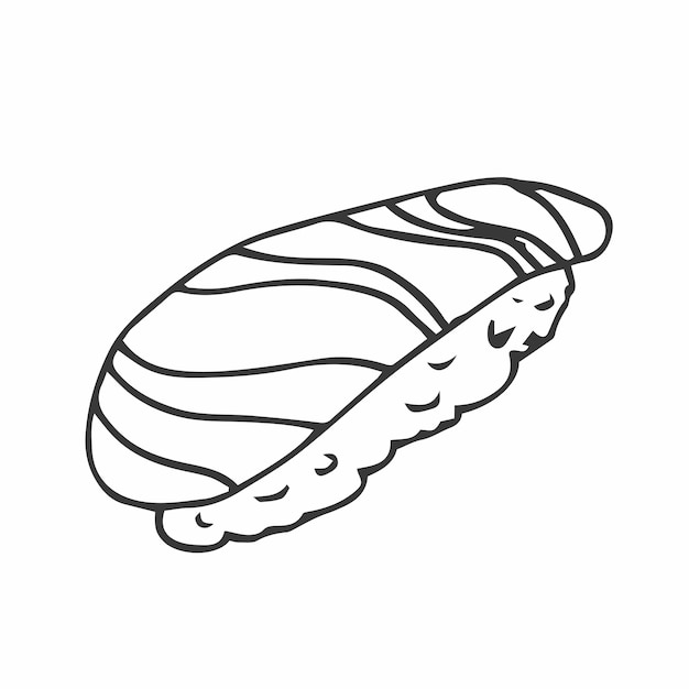 Vecteur le sushi de saumon nigiri est un vecteur d'illustration simple dessiné à la main.