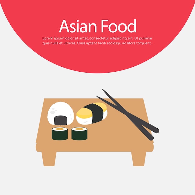 Sushi Servi Sur Illustration Vectorielle De Plaque