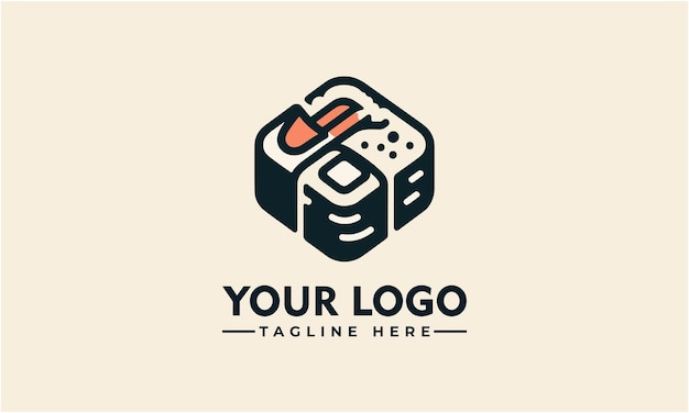 Vecteur sushi vector logo design emblème artistique de la cuisine japonaise pour les restaurants et plus encore