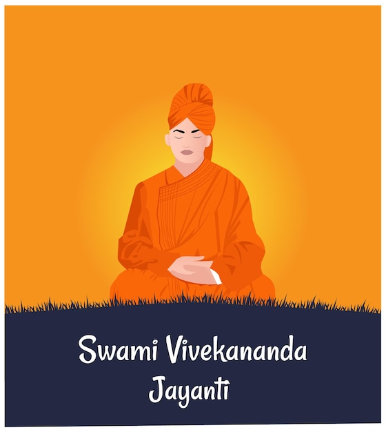 Vecteur swami vivekananda journée nationale de la jeunesse 12 janvier vector design