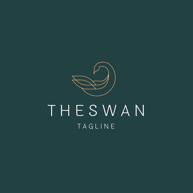 Swan logo icône design modèle plat vector illustration