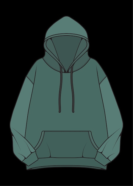 Sweat à capuche veste surdimensionnée coloriage dessin vectoriel veste à capuche surdimensionné formateurs modèle veste à capuche vecteur Illustration