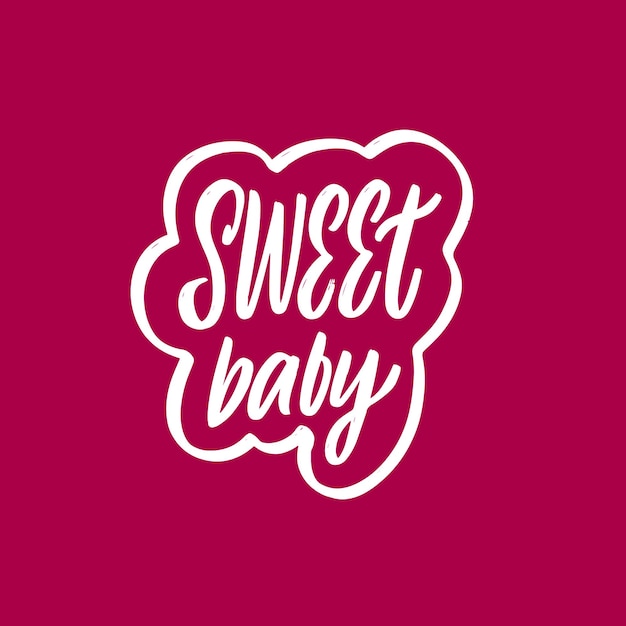 Sweet Baby Hand Dawn Lettrage Coloré Phrase Calligraphie Des Enfants