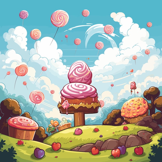 Vecteur sweet_background_vector_illustré