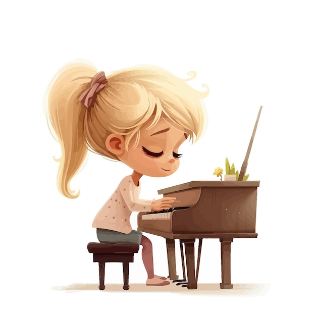 Sweet_blonde_little_girl_playing_piano_young (la Fille Douce Et Blonde Qui Joue Du Piano)