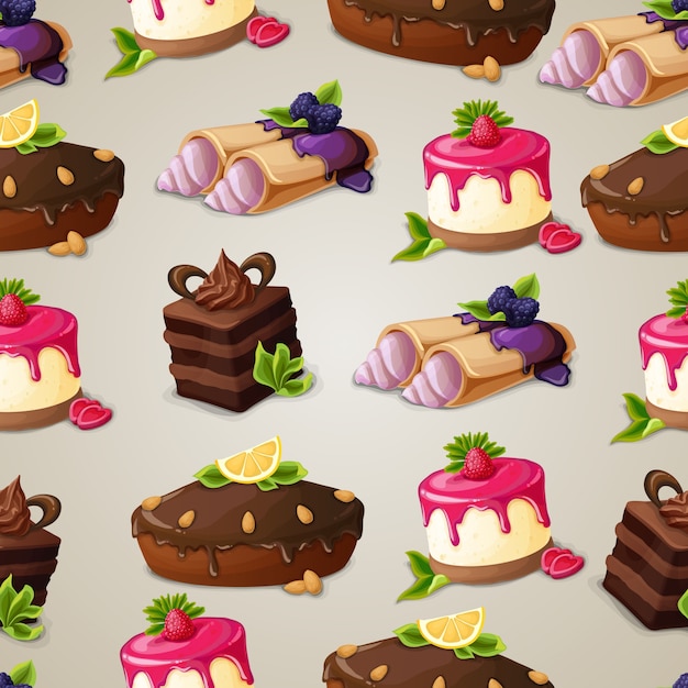 Sweets Dessert Seamless Pattern