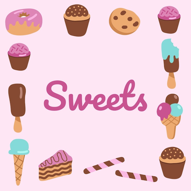 Sweets Frame Ice Cream Cup Cake Gâteau