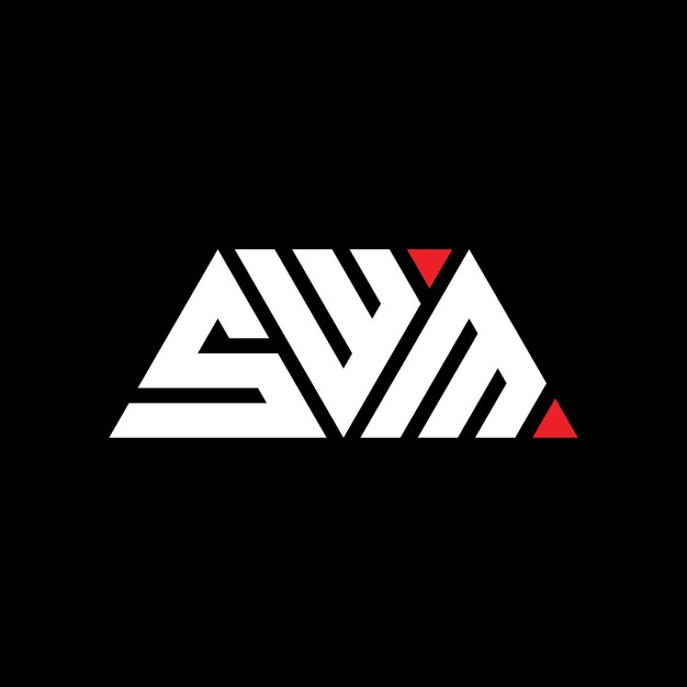 Vecteur swm triangle lettre logo design avec forme de triangle swm design de logo triangle monogramme swm modèle de logo vectoriel triangle avec couleur rouge swm logo triangulaire simple logo élégant et luxueux swm