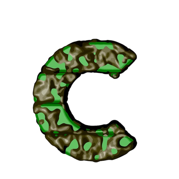 Vecteur symbole 3d en camouflage vert lettre c