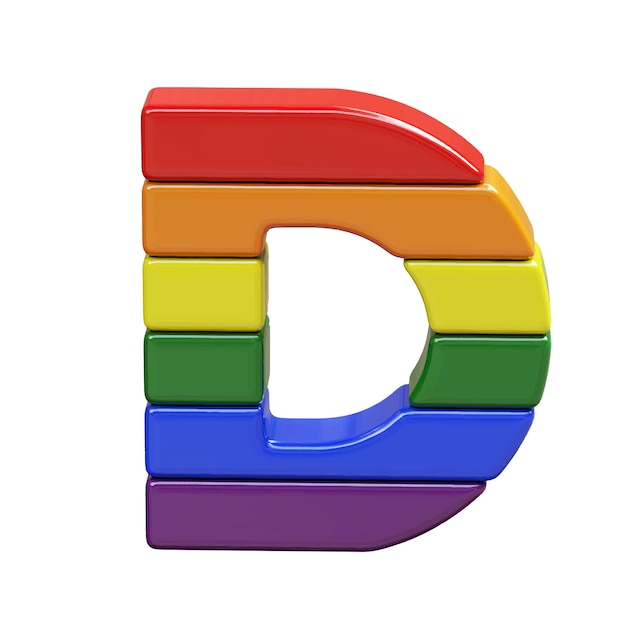 Symbole 3d En Couleurs Du Drapeau Lgbt Numéro Lettre D