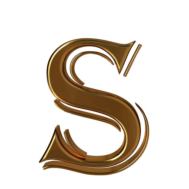Vecteur symbole 3d en or