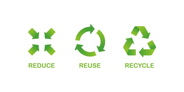 Symbole 3R Réduire Réutiliser Recycler Illustration Vecteur