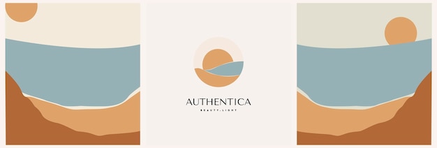 Symbole abstrait de l'artisanat et des boutiques d'artisanat Conception vectorielle d'un logo linéaire ou d'un modèle d'emblème mystérieux style boho