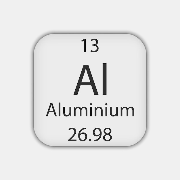 Symbole de l'aluminium Élément chimique du tableau périodique Illustration vectorielle