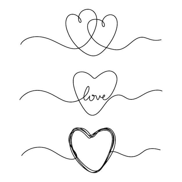 Symbole d'amour d'art en ligne continue