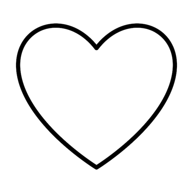 Le Symbole De L'amour, La Ligne Du Cœur, L'icône Du Contour, L'illustration Du Logo Vectoriel, Le Cœur Isolé Sur Un Fond Blanc.
