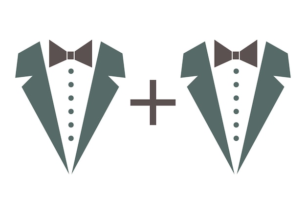 Symbole De L'amour Masculin Et Du Mariage. Illustration Minimaliste De Vecteur.