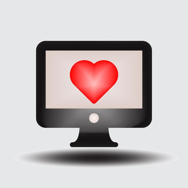 Symbole D'amour Saint Valentin Rotation Des Coeurs 3d Emoji Romantique Réaliste