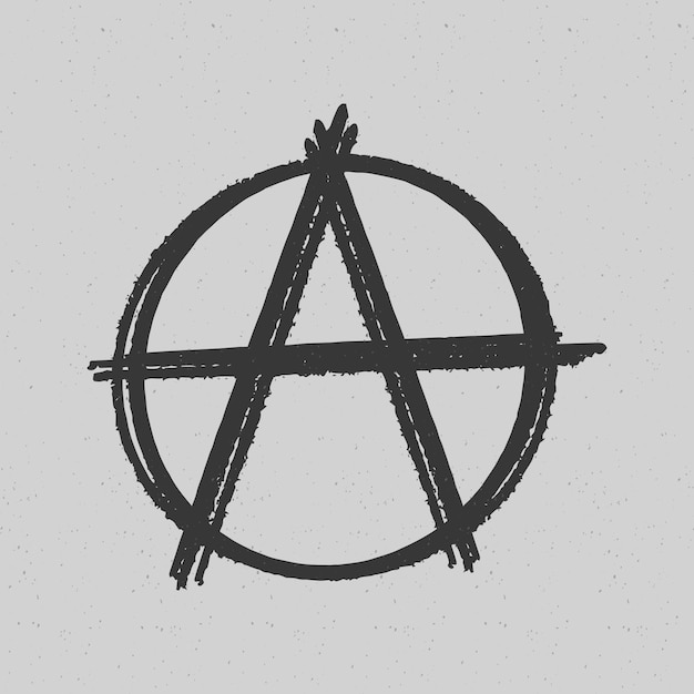 Vecteur symbole d'anarchie design plat dessiné à la main