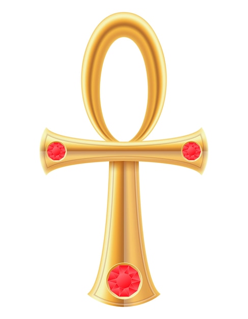 Symbole Ankh De L'illustration Vectorielle De L'égypte Ancienne Isolée Sur Fond Blanc