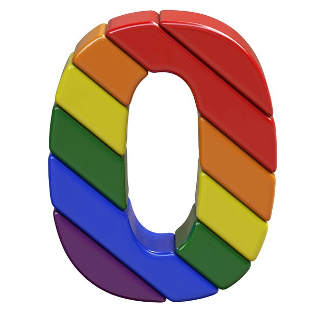 Symbole Aux Couleurs Du Drapeau Lgbt Numéro 0