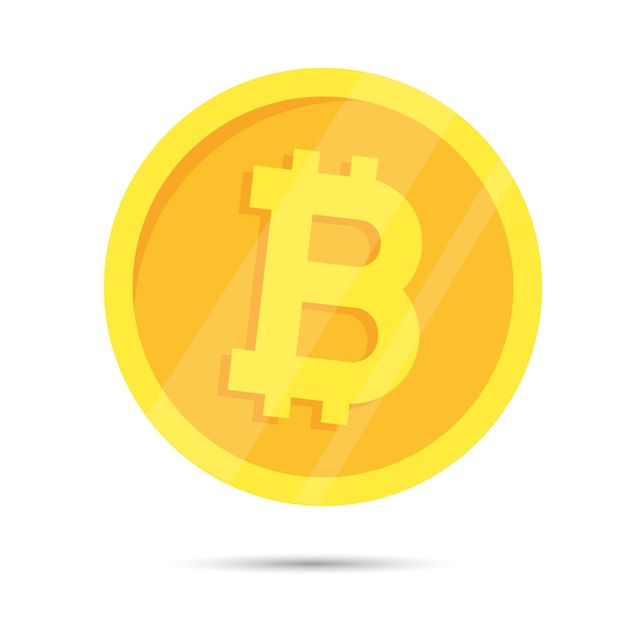 Vecteur symbole bitcoin dans l'illustration vectorielle de cercle plat style design