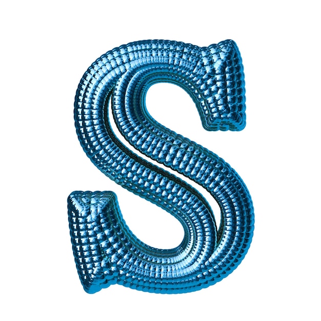 Vecteur symbole bleu composé de sphères lettre s