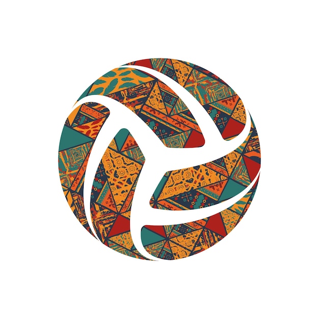 Vecteur symbole boho volley-ball