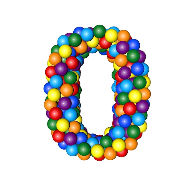 Symbole des boules de couleurs arc-en-ciel numéro 0
