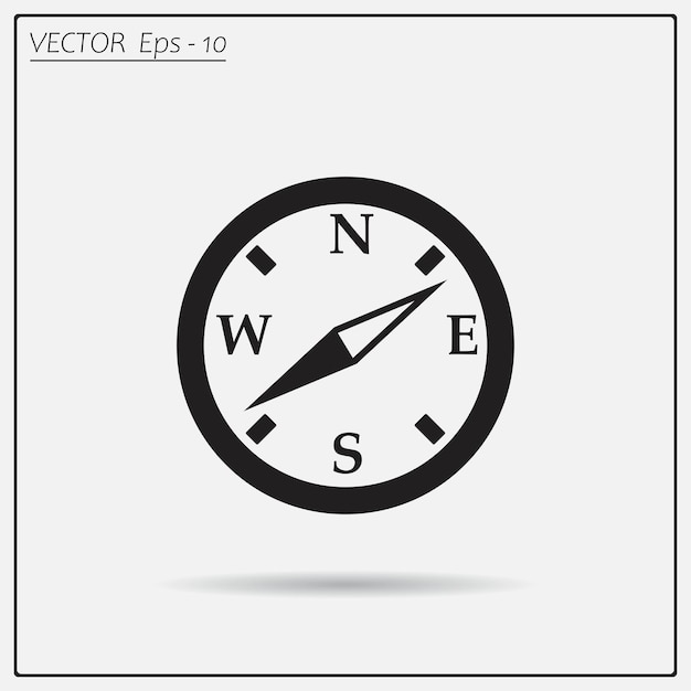 Symbole de la boussole Illustration vectorielle sur un fond clair Eps 10