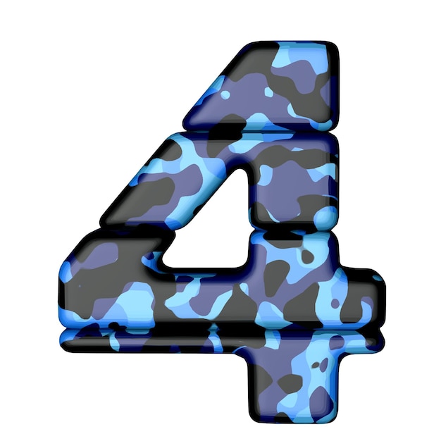 Symbole En Camouflage Bleu Numéro 4