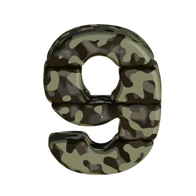 Symbole En Camouflage Marron Numéro 9