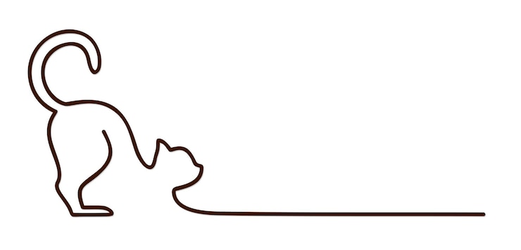 Vecteur le symbole d'un chat stylisé