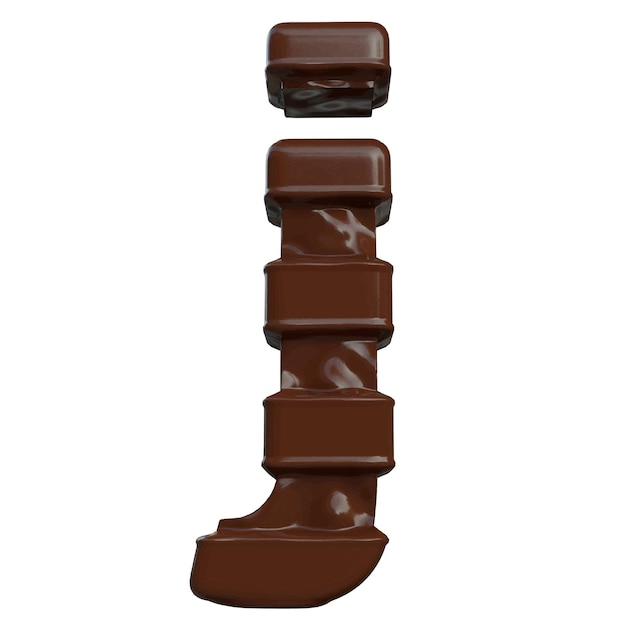 Vecteur symbole en chocolat 3d lettre j