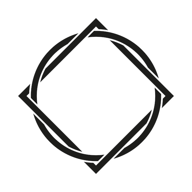 Symbole circulaire abstrait forme vectorielle géométrique élément de conception minimaliste icône noire rotative