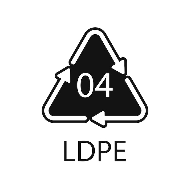 Symbole De Code De Recyclage Ldpe 04 Signe De Polyéthylène Basse Densité Vecteur De Recyclage Du Plastique