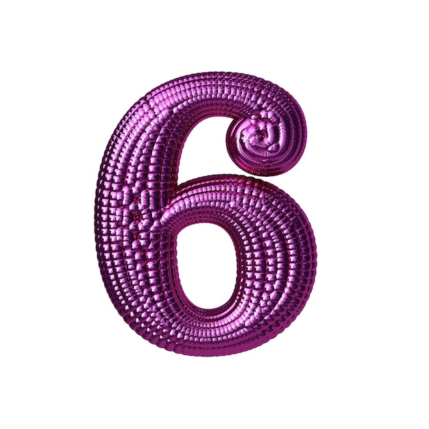 Symbole composé de ballons violets numéro 6