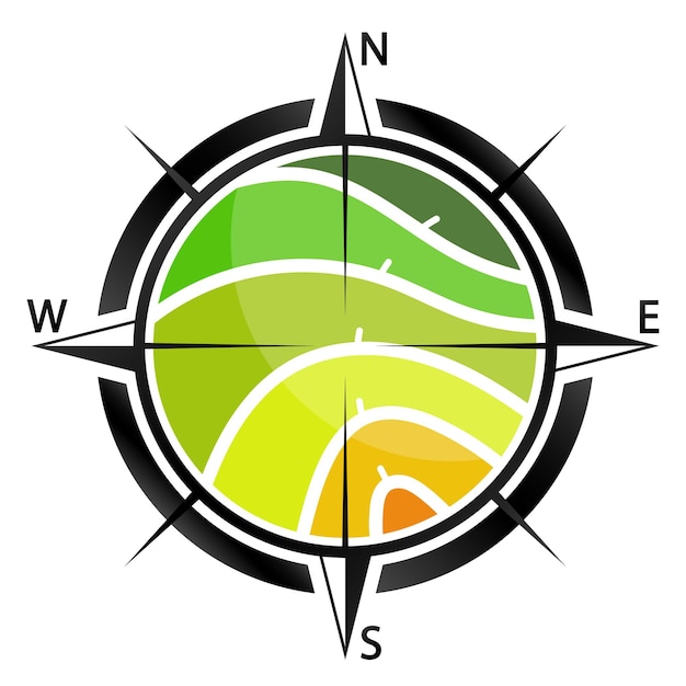 Vecteur symbole de conception d'arpentage et de cartographie pour les entreprises