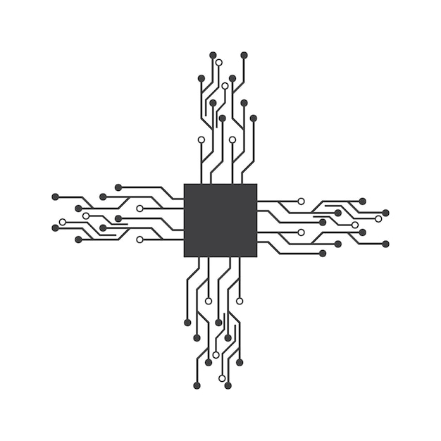 Symbole et conception de l'élément vectoriel du logo du circuit