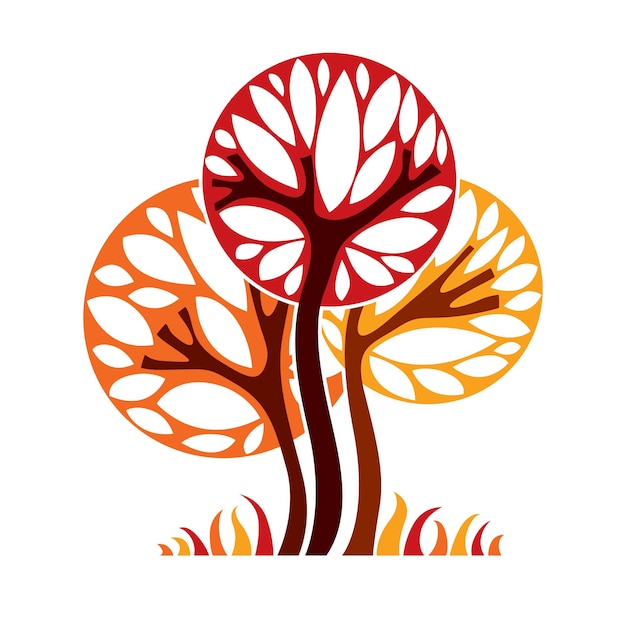 Vecteur symbole de conception naturelle stylisée artistique, illustration d'arbre créatif. peut être utilisé comme concept d'écologie et de conservation de l'environnement.