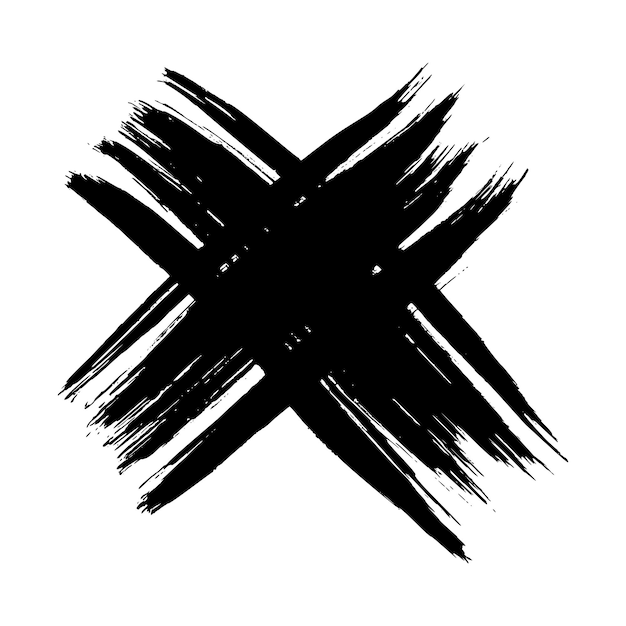 Symbole De Croix Dessiné à La Main Noire