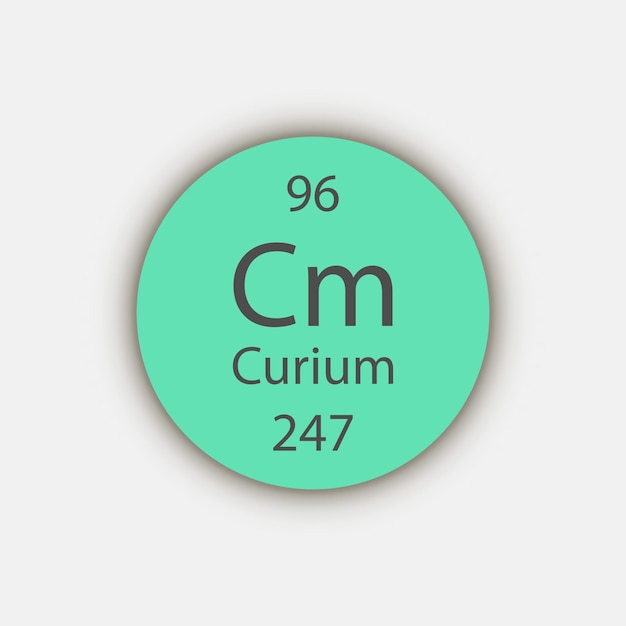 Symbole Curium élément Chimique Du Tableau Périodique Illustration Vectorielle