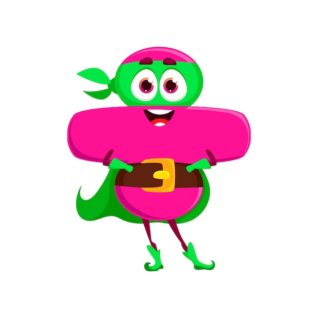Vecteur symbole de division mathématique de dessin animé numéro personnage de super-héros symbole mathématique drôle avec de grands yeux et un sourire heureux signe arithmétique vectoriel isolé à utiliser dans des contextes éducatifs et mathématiques