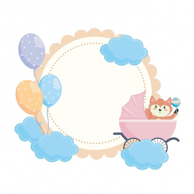 Symbole du baby shower et du renard