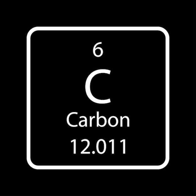 Symbole du carbone Élément chimique du tableau périodique Illustration vectorielle